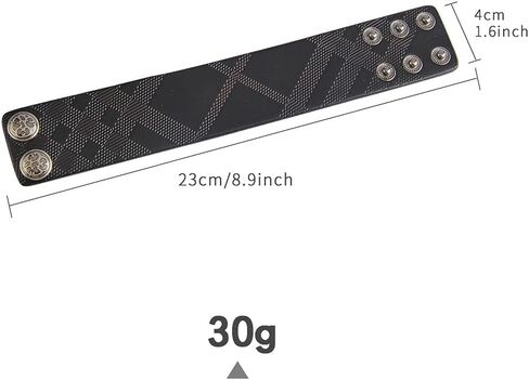 Leather Bracelet for Men Wrist Cuffs Leather Arm Bands Punk Leather Wristband Black Leather Cuff Bracelet for Women Boys in Kuwait