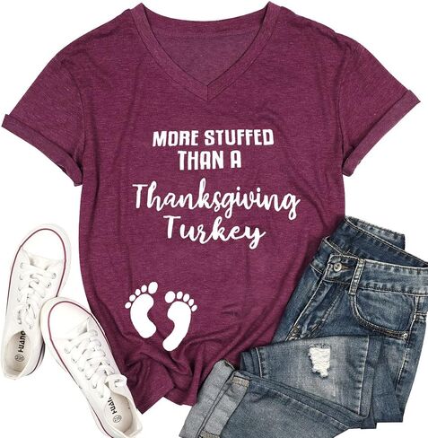 Thankful Grateful Expecting Shirt Women Thanksgiving Pregnancy Shirt Fall Pregnancy Announcement Shirt Top in Saudi Arabia