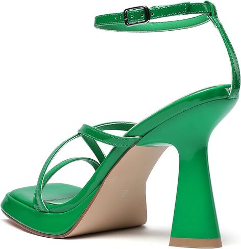 Reitoye Strappy Heels for Women Platform Chunky Square Toe Heeled Sandals | Women's Heeled Sandals,Block High Heel,Adjustable Ankle Strap,All-Day Comfort Non-slip Sole,Party,Wedding,Prom Heels Shoes in Saudi Arabia