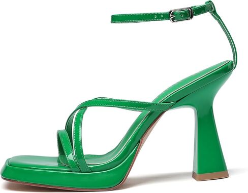 Reitoye Strappy Heels for Women Platform Chunky Square Toe Heeled Sandals | Women's Heeled Sandals,Block High Heel,Adjustable Ankle Strap,All-Day Comfort Non-slip Sole,Party,Wedding,Prom Heels Shoes in Saudi Arabia