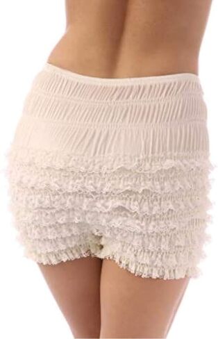 Malco Modes Short Bloomers High Waist Ruffled Petti Pants |Fluffy Shorts Christmas Lingerie & Christmas Panties (Style N20) in Kuwait