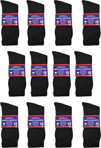 Fashion Island 12 Pairs Unisex Physicians Approved Crew Ankle Diabetic Socks Cotton in Saudi Arabia