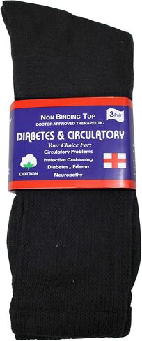 Fashion Island 12 Pairs Unisex Physicians Approved Crew Ankle Diabetic Socks Cotton in Saudi Arabia