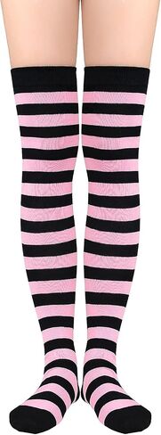 Century Star Thigh High Socks Athletic Striped Stockings for Women Long Tube Stocking Over Knee Plus Size Sports Socks in Kuwait