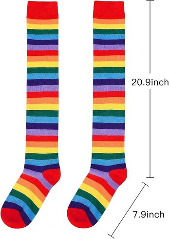 Century Star Thigh High Socks Athletic Striped Stockings for Women Long Tube Stocking Over Knee Plus Size Sports Socks in Kuwait