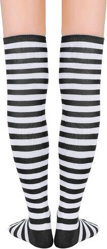 Century Star Thigh High Socks Athletic Striped Stockings for Women Long Tube Stocking Over Knee Plus Size Sports Socks in Kuwait