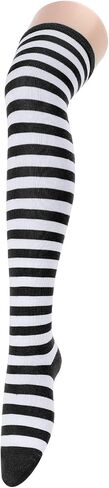 Century Star Thigh High Socks Athletic Striped Stockings for Women Long Tube Stocking Over Knee Plus Size Sports Socks in Kuwait