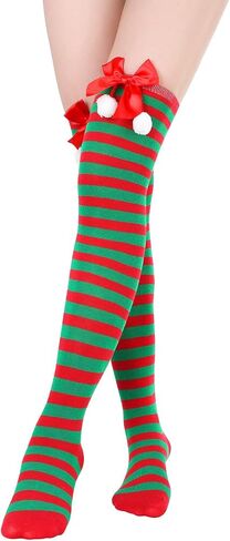 Century Star Thigh High Socks Athletic Striped Stockings for Women Long Tube Stocking Over Knee Plus Size Sports Socks in Kuwait