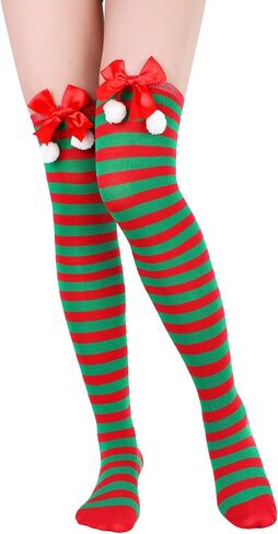 Century Star Thigh High Socks Athletic Striped Stockings for Women Long Tube Stocking Over Knee Plus Size Sports Socks in Kuwait