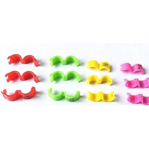 100pcs/lot 4mm 1-100 Numbered Clip snap Plastic Bird Ring Leg Bands Parrot Finch Canary Grouped (red) in Saudi Arabia