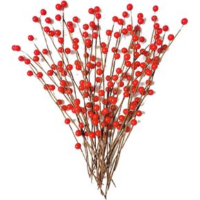Suandsu 30 Pcs Artificial Berry Stems Holly Christmas Berries for Christmas Tree Decor DIY Xmas Wreath Craft 12.4'' Long in Kuwait