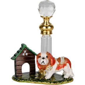 SEVENBEES 4ml Decorative Glass Perfume Bottle with Dog Figurine Collectibles - Refillable Empty Glass Bottle for Dresser Table Décor, an exceptional gift or souvenir for Traveling in Kuwait
