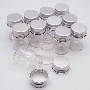 Dowonsol 12pcs 5ml Vials Clear Glass Bottles Glass Bottle with Aluminum Screw Top Strong Cute Empty Sample Jars for Message Bottle, Samples, Scrap-Booking,Wedding Favors, Wedding Decorations in Saudi Arabia
