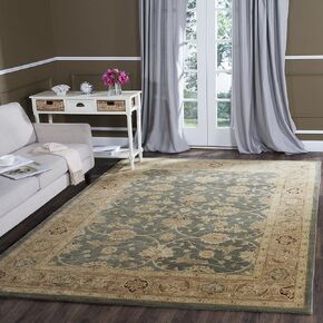 SAFAVIEH Antiquity Collection 2'3" x 6' Teal Blue / Taupe AT849B Handmade Traditional Oriental Premium Wool Runner Rug in Saudi Arabia