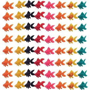 Taponukea 64 Pieces Fake Fish Plastic Fish Aquarium Moving Fishes Colorful Floating Goldfish Artificial Fish Toy Ornament Decorations for Aquarium Tank in Kuwait