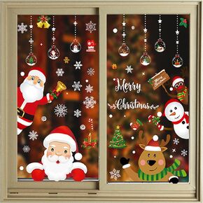 XACIOA 160 قطعة 8 أوراق عيد الميلاد نافذة ملصق، عيد الميلاد شارات ديكورات العطلة، ندفة الثلج سانتا كلوز الرنة ملصقات ل عيد الميلاد نافذة التكسير in Kuwait