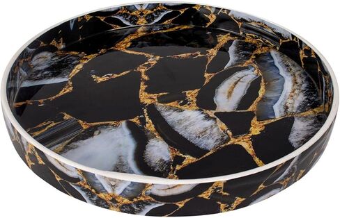 HANDICRAFTS HOME Round Trays for Coffee Table – 12 Inch Cosmos Collection Decorative Tray, Cosmos Constellation in Kuwait