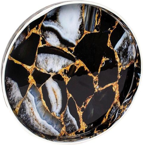 HANDICRAFTS HOME Round Trays for Coffee Table – 12 Inch Cosmos Collection Decorative Tray, Cosmos Constellation in Kuwait