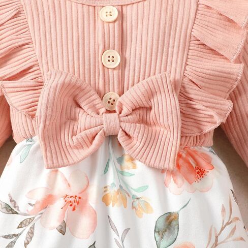 ملابس خريفية للفتيات حديثي الولادة من Ptomurs بذلة رومبير بأكمام طويلة مكشكشة + مجموعة عصابة رأس in Kuwait