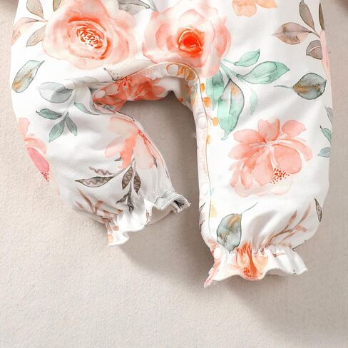 ملابس خريفية للفتيات حديثي الولادة من Ptomurs بذلة رومبير بأكمام طويلة مكشكشة + مجموعة عصابة رأس in Kuwait