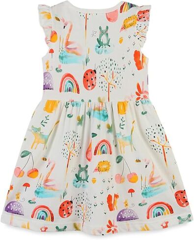 Little Girls Cotton Dresses Flutter Short Sleeve Summer Dress for 2-7 Years Old in Kuwait
