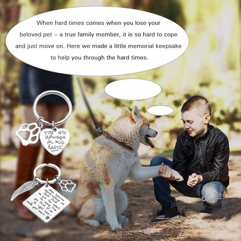 Oubaka Pet Memorial Keychain Gift - When Tomorrow Starts Without me Remembrance Keychain Pet Loss Sympathy Keychain Memorial Gift for Pet Owner Pet Lover in Saudi Arabia