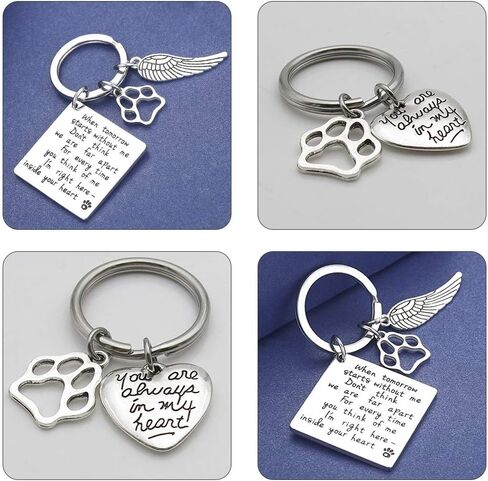 Oubaka Pet Memorial Keychain Gift - When Tomorrow Starts Without me Remembrance Keychain Pet Loss Sympathy Keychain Memorial Gift for Pet Owner Pet Lover in Saudi Arabia