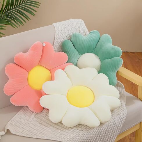 menoeceus زهرة على شكل وسادة رمي، الوسائد زهرة لطيف الوسائد الزخرفية رمي، وسادة زهرة وسادة الكلمة ساكورا وسادة القلب الوسائد الجمالية وسادة مقعد لغرفة النوم كرسي أريكة (13.5 "، الأخضر) in Kuwait