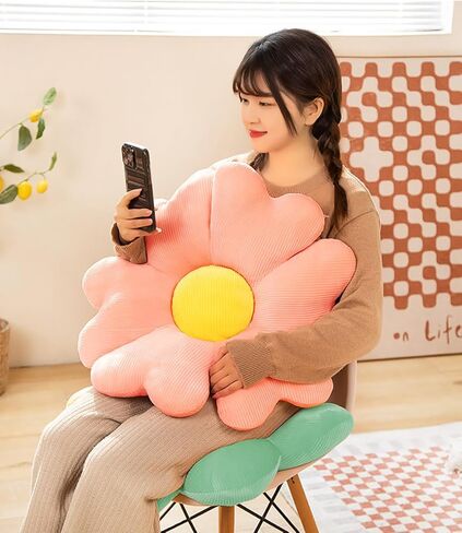 menoeceus زهرة على شكل وسادة رمي، الوسائد زهرة لطيف الوسائد الزخرفية رمي، وسادة زهرة وسادة الكلمة ساكورا وسادة القلب الوسائد الجمالية وسادة مقعد لغرفة النوم كرسي أريكة (13.5 "، الأخضر) in Kuwait