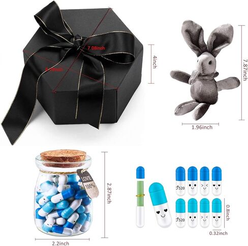 Love Capsule Gift Box with 50 Pieces Message In a Bottle Capsule - Letter Pills for Valentine's Day,Birthday,Mother's Day - Romantic Cute Sentimental Gifts for Boyfriend Lover Couple Friend Mom Him in Kuwait