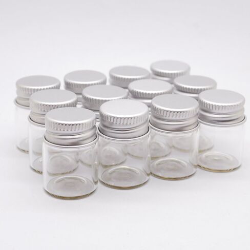 Dowonsol 12pcs 5ml Vials Clear Glass Bottles Glass Bottle with Aluminum Screw Top Strong Cute Empty Sample Jars for Message Bottle, Samples, Scrap-Booking,Wedding Favors, Wedding Decorations in Saudi Arabia