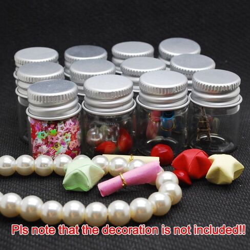 Dowonsol 12pcs 5ml Vials Clear Glass Bottles Glass Bottle with Aluminum Screw Top Strong Cute Empty Sample Jars for Message Bottle, Samples, Scrap-Booking,Wedding Favors, Wedding Decorations in Saudi Arabia