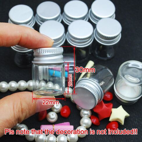 Dowonsol 12pcs 5ml Vials Clear Glass Bottles Glass Bottle with Aluminum Screw Top Strong Cute Empty Sample Jars for Message Bottle, Samples, Scrap-Booking,Wedding Favors, Wedding Decorations in Saudi Arabia