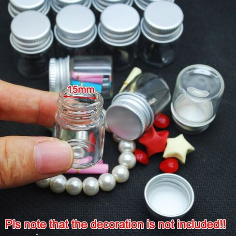 Dowonsol 12pcs 5ml Vials Clear Glass Bottles Glass Bottle with Aluminum Screw Top Strong Cute Empty Sample Jars for Message Bottle, Samples, Scrap-Booking,Wedding Favors, Wedding Decorations in Saudi Arabia