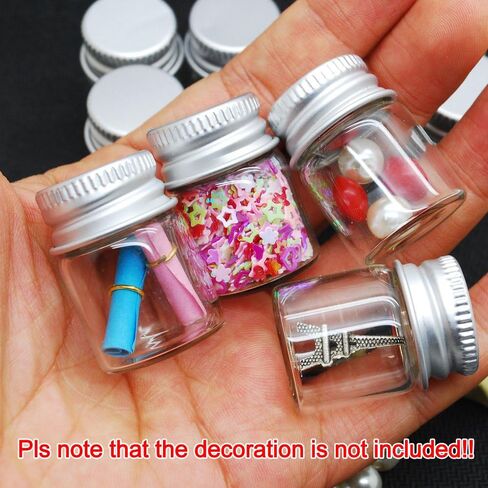 Dowonsol 12pcs 5ml Vials Clear Glass Bottles Glass Bottle with Aluminum Screw Top Strong Cute Empty Sample Jars for Message Bottle, Samples, Scrap-Booking,Wedding Favors, Wedding Decorations in Saudi Arabia