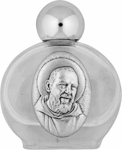 Venerare Small Glass Holy Water Bottle (Padre Pio) in Saudi Arabia
