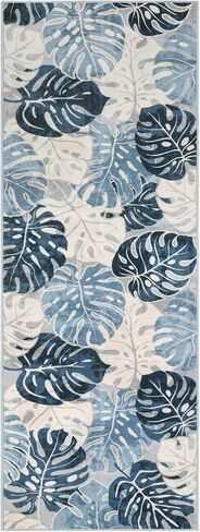 Wonnitar Leaf 2x3 Kitchen Rug,Small Bathroom Blue Rug,Washable Bedside Accent Mat,Monstera Plant Coastal Non-Shedding Soft Entryway Floor Carpet for Laundry Room Entrance Bath in Saudi Arabia