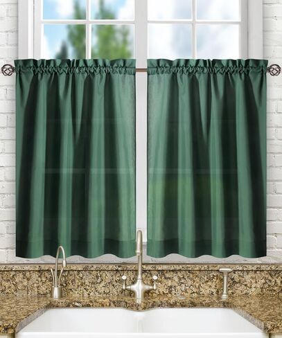 ستائر Ellis Curtain Stacey 56-by24 بوصة مخصصة زوج من الطبقات، آيس كريم، 56x24 in Kuwait