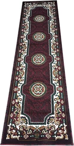 Kingdom Traditional Round Area Rug Beige Brown Ivory Design D123 (4 Feet X 4 Feet) in Kuwait