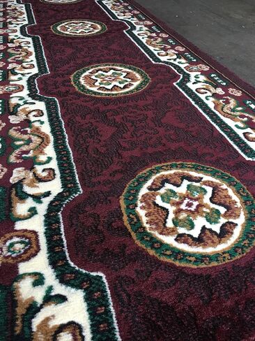 Kingdom Traditional Round Area Rug Beige Brown Ivory Design D123 (4 Feet X 4 Feet) in Kuwait