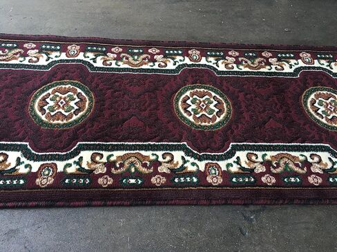 Kingdom Traditional Round Area Rug Beige Brown Ivory Design D123 (4 Feet X 4 Feet) in Kuwait