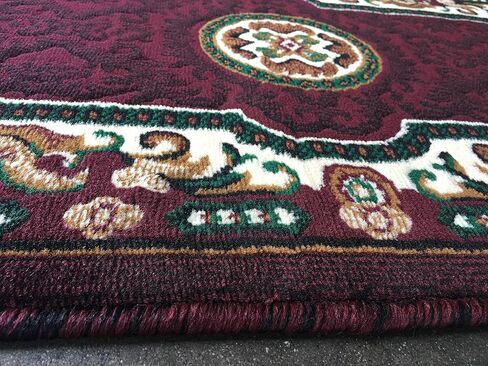 Kingdom Traditional Round Area Rug Beige Brown Ivory Design D123 (4 Feet X 4 Feet) in Kuwait