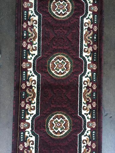 Kingdom Traditional Round Area Rug Beige Brown Ivory Design D123 (4 Feet X 4 Feet) in Kuwait