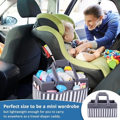 منظم حفاضات الأطفال من كلير وورلد - منظم حفاضات لتغيير الطاولة والسيارة، صندوق تخزين محمول لغرف الأطفال رائع لتخزين الحفاضات والزجاجات وألعاب الأطفال in Kuwait