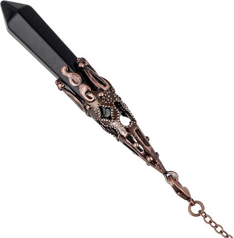 Nupuyai Healing Crystal Pendulum for Dowsing Divination Reiki, Vintage Carved Stone Hexagonal Point Pendant with Chain in Saudi Arabia