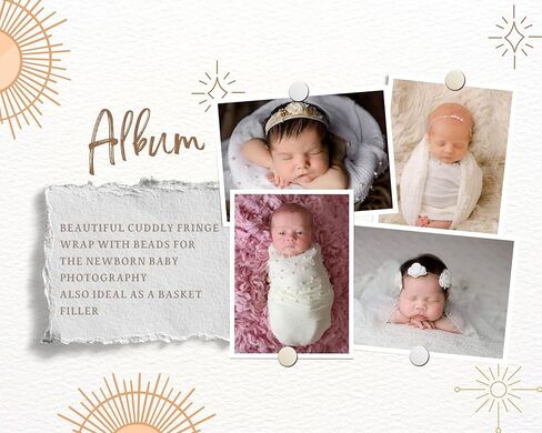 ملابس تصوير لحديثي الولادة من بيلاسيجنورو، دعائم التقاط الصور للاطفال، بطانية لف مصنوعة يدويا من اللؤلؤ مع شريط راس على شكل زهرة in Kuwait