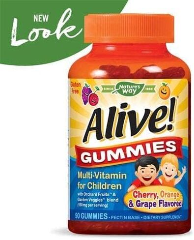 Nature's Way Alive! Children's Premium Gummy Multivitamin, Fruit and Veggie Blend (150mg per Serving), Gluten Free, Made with Pectin, 90 Gummies, Pack of 2 in Saudi Arabia