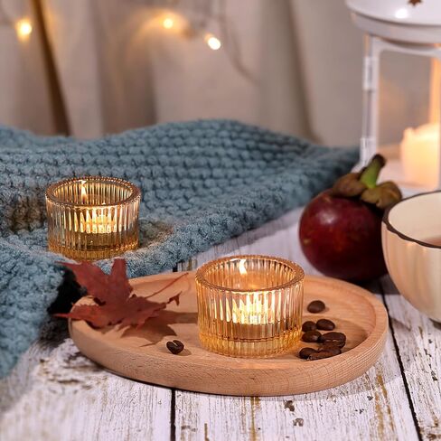 24 قطعة من حوامل شموع Tealight الذهبية من HAVITI، حوامل شموع زجاجية لقطع مركزية الزفاف، لوازم الحفلات، ديكور المنزل والقطعة المركزية للطاولة in Kuwait