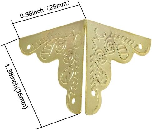 Bitray 48pcs Antique Corner Decorative Corner 25mm Vintage Edge Guard Bronze Tone Box Corner Pad Corner Protector with Screws in Saudi Arabia