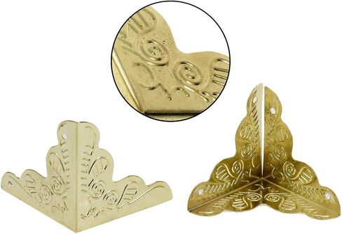 Bitray 48pcs Antique Corner Decorative Corner 25mm Vintage Edge Guard Bronze Tone Box Corner Pad Corner Protector with Screws in Saudi Arabia